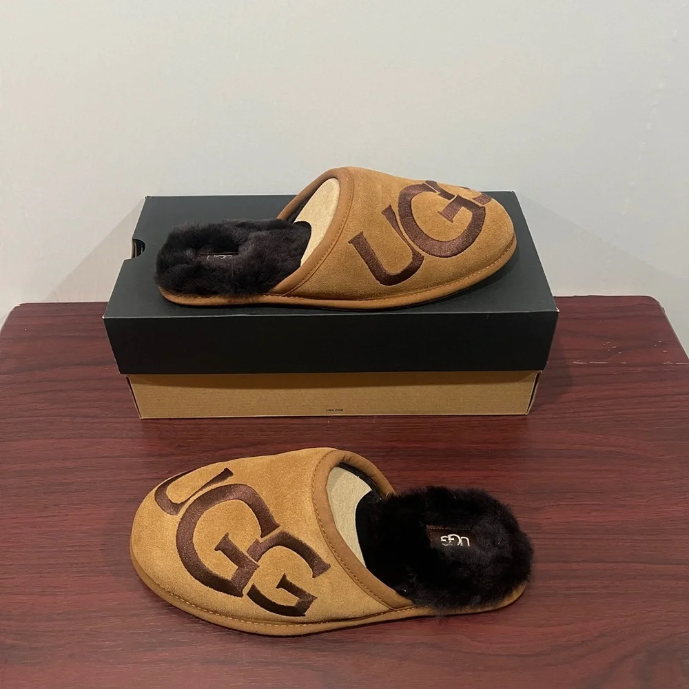 Ugg, Scuff logo Slipper, 1101324, Brown - Picture 8 of 11